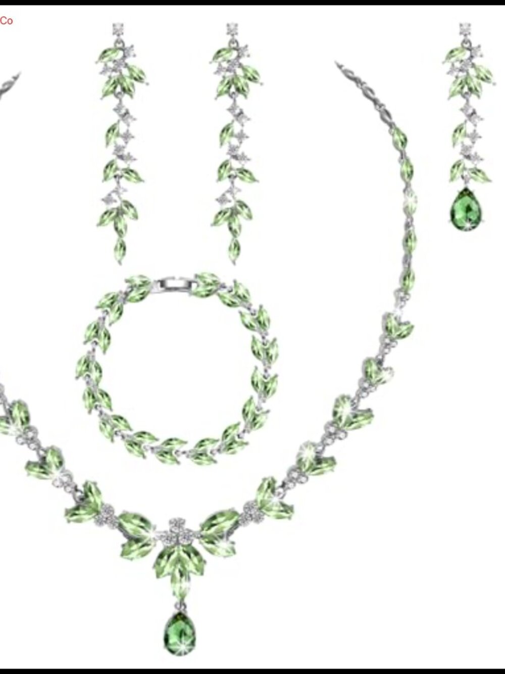 Austrian Crystal Bridal Jewelry Set Necklace Bracelet Earrings